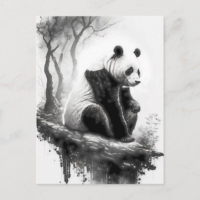 Niedlicher, gut aussehender Panda-Bär Postkarte (Vorderseite)