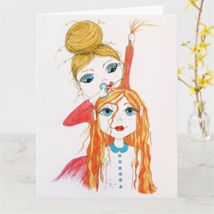 Niedlicher Haarschnitt, Illustration Whimsical Art Karte
