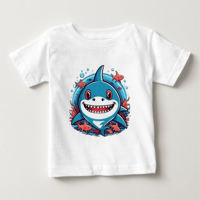 Niedlicher Hai Baby T-shirt (Vorderseite)