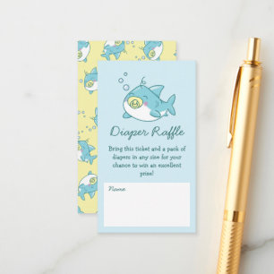 Niedlicher Hai-Babydusche Kawaii-Windeln Begleitkarte