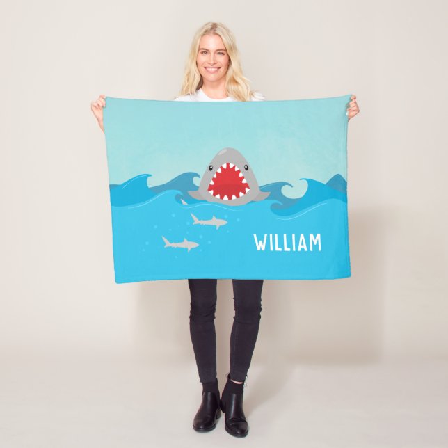 Niedlicher Hai im Wasser | Jungen Fleecedecke (Beispiel)