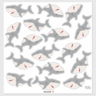 Niedlicher Hai-Köder-Cartoon-Haie-Zeichen Vinyl Aufkleber