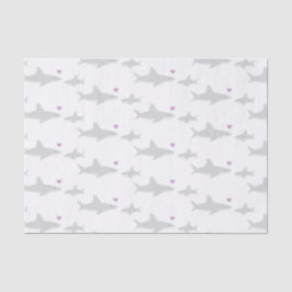 Niedlicher Hai Lila Herz | Babyduschpapier Seidenpapier