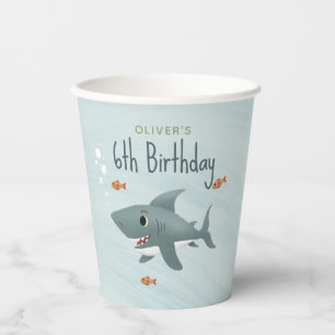 Niedlicher Hai-Ozean Geburtstagskinder Pappbecher