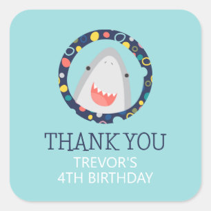 Niedlicher Hai Quadratischer Aufkleber