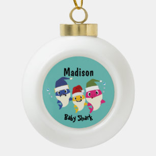 Niedlicher Hai 🦈 Super Ocean Weihnachtskids Spaß Keramik Kugel-Ornament
