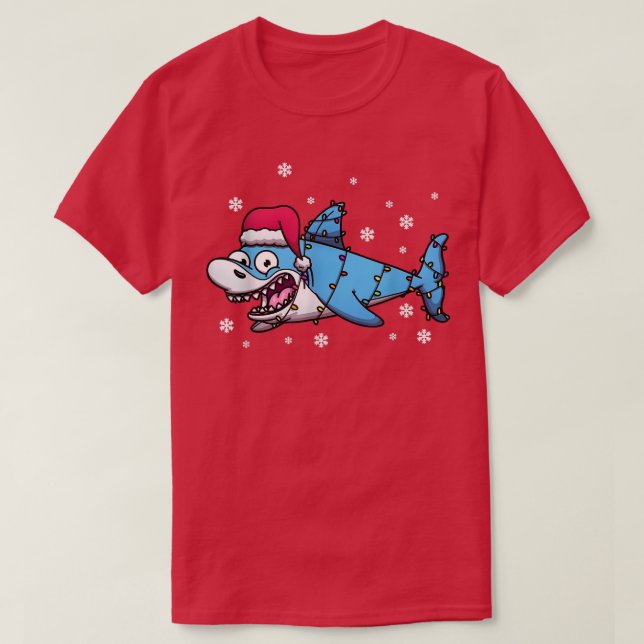Niedlicher Hai Weihnachten Weihnachten Weihnachten T-Shirt (Design vorne)