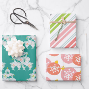 Niedlicher Hai-Weihnachtsbaum Geschenkpapier Set