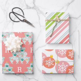 Niedlicher Hai-Weihnachtsbaum mit anfänglichem Geschenkpapier Set