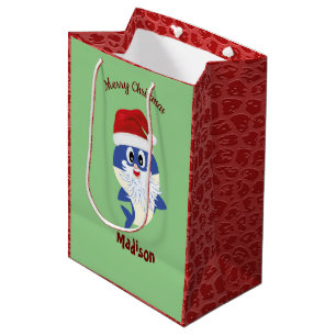 Niedlicher Hai 🦈 Weihnachtskids Spaß Super Ocean Mittlere Geschenktüte