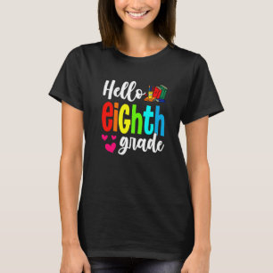 Niedlicher Hallo Achte Klasse zurück zur Schule T-Shirt