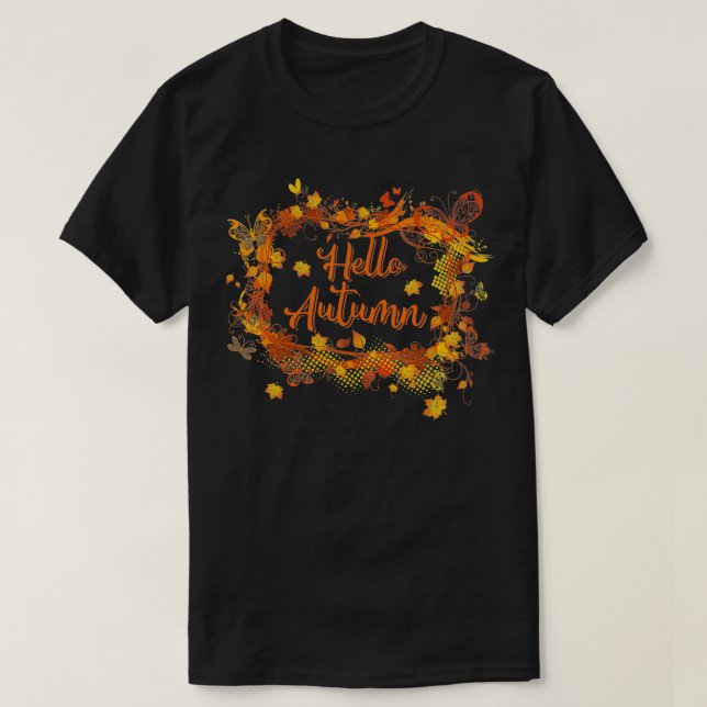 Niedlicher Hallo Herbstsaison Erntedank und Fall C T-Shirt (Design vorne)