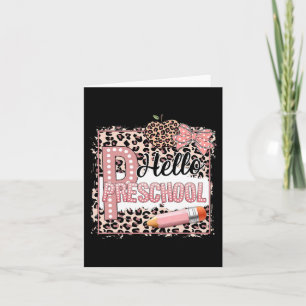 Niedlicher Hallo Vorschule Pre-k rosa Leopard Zurü Karte