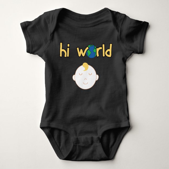 Niedlicher hallo Weltbaby-Bodysuit Baby Strampler (Vorderseite)
