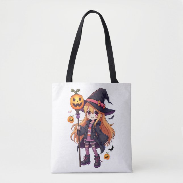 Niedlicher Halloween-Anime-Girl-Sticker (Vorderseite)