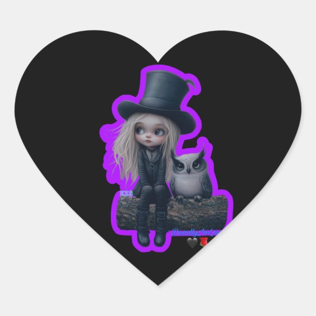 Niedlicher Halloween-Aufkleber 2024 Herz-Aufkleber (Vorderseite)