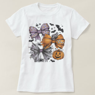 Niedlicher Halloween Bow T - Shirt - Lila Starry B