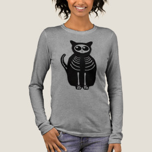 Niedlicher Halloween Cartoon Cat Skeleton Tri-Blend Shirt