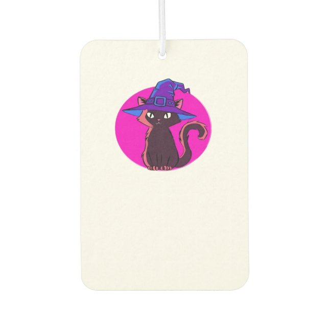 Niedlicher Halloween Cat Oversifizierter T - Shirt Autolufterfrischer (Vorderseite)