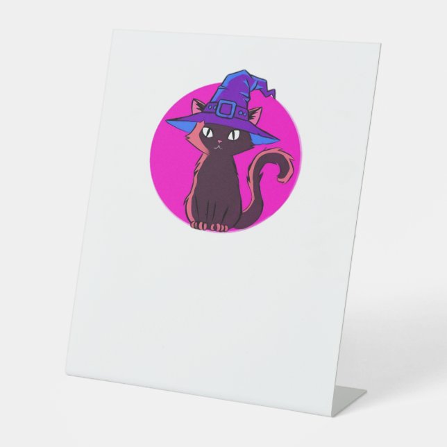 Niedlicher Halloween Cat Oversifizierter T - Shirt Sockelschild (Vorderseite)