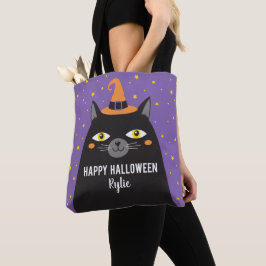 Niedlicher Halloween Cat Trick oder Treat Totbeute