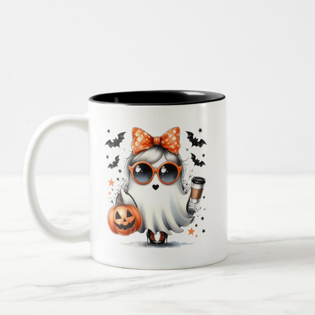 Niedlicher Halloween-Coffee/Tee/Macha Zweifarbige Tasse (Links)