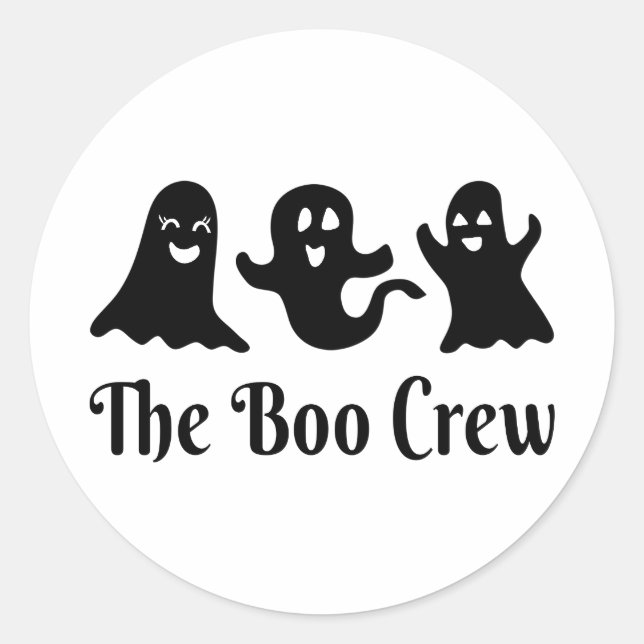 Niedlicher Halloween-Geist, die Boo-Crew Runder Aufkleber (Vorderseite)