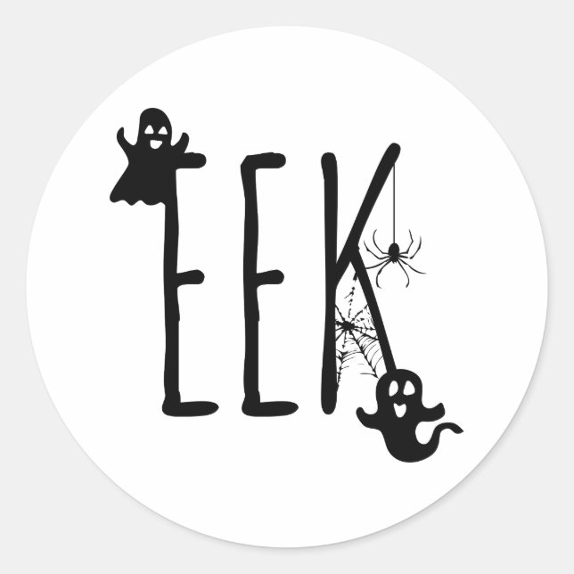Niedlicher Halloween-Geist, Eek Runder Aufkleber (Vorderseite)