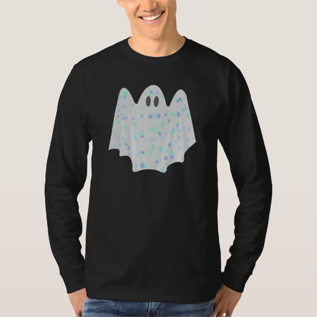 Niedlicher Halloween-Geist in Bedsheet T-Shirt (Vorderseite)