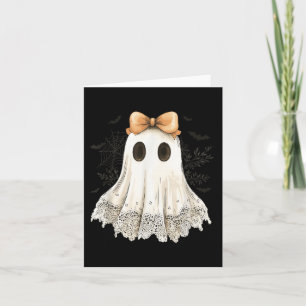 Niedlicher Halloween-Geist mit Bow Lace-Spooky Sti Karte