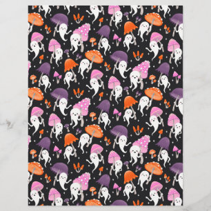 Niedlicher Halloween-Geist mit Mushroom-Scrapbook