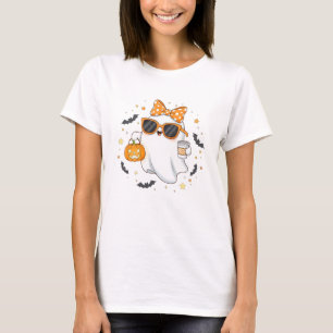 Niedlicher Halloween-Geist mit Pumpkin T-Shirt