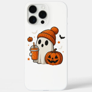 Niedlicher Halloween-Geist mit Pumpkin und Drink iPhone 16 Pro Max Hülle