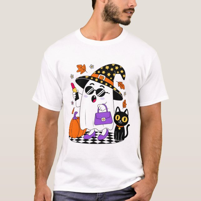 Niedlicher Halloween-Geist-T - Shirt (Vorderseite)