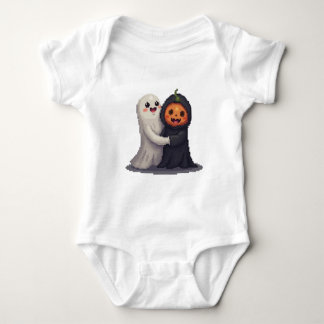 Niedlicher Halloween-Geist und Pumkin-Baby-Bodysui Baby Strampler