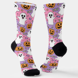 Niedlicher Halloween-Geist und Pumpkin Socken