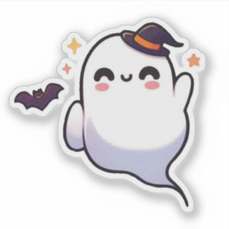 Niedlicher Halloween Ghost - Kawaii Spooky Aufkleber