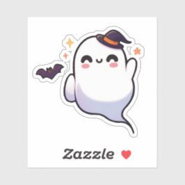 Niedlicher Halloween Ghost - Kawaii Spooky Aufkleber