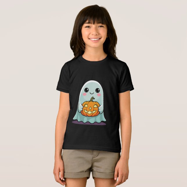 Niedlicher Halloween Ghost Kids T - Shirt Adorable (Vorderseite Voll)