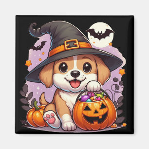 Niedlicher Halloween-Hund/Welpe Magnet