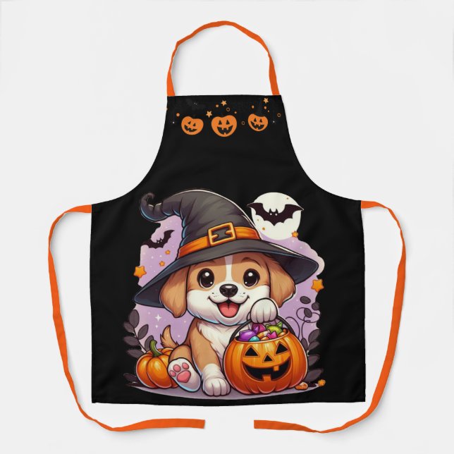 Niedlicher Halloween-Hund/Welpe Schürze (Vorderseite)