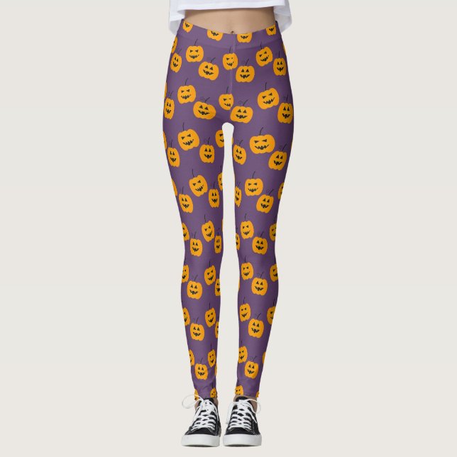 Niedlicher Halloween Jack 'O Lantern Leggings (Vorderseite)