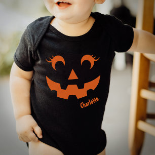 Niedlicher Halloween Jack O'Lantern Personalisiert Baby Strampler