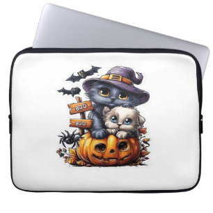 Niedlicher Halloween-Katzenaufkleber - Hexenhut, P Laptopschutzhülle