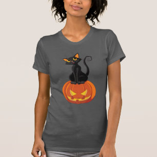 Niedlicher Halloween-Katzenkatzer-T - Shirt mit Ka