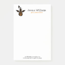 Niedlicher Halloween-Kürbis mit Bat-Flügeln Post-it Klebezettel