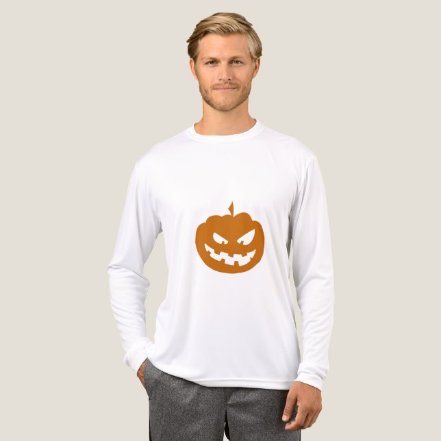 Niedlicher Halloween-Kürbis Tri-Blend Shirt (Vorderseite komplett)