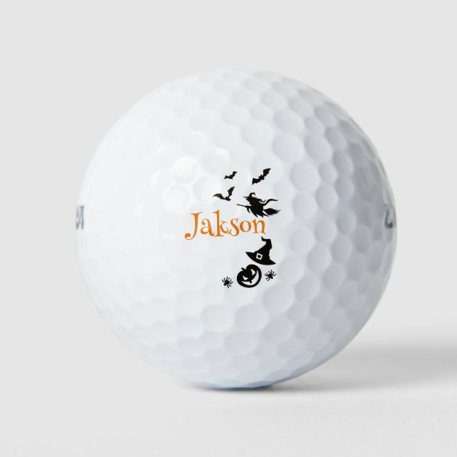 Niedlicher Halloween-Name Golfball (Vorderseite)