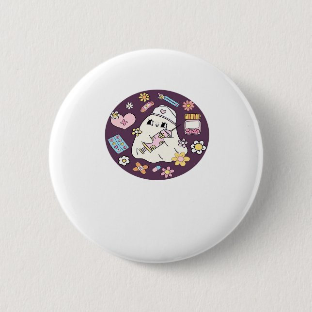 Niedlicher Halloween Nurse Oversifizierter T - Shi Button (Vorderseite)