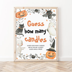 Niedlicher Halloween Pumpkin Guess Wie viele Kanad Poster